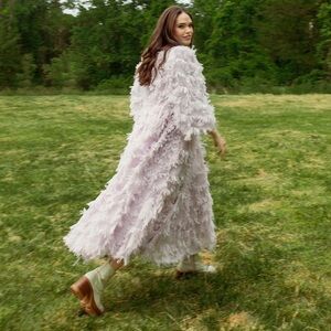 ASOS EDITION oversized midaxi dress in textured mesh in lilac